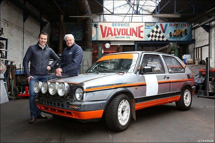 Voormalige winnaar van de ‘Boucles’ en laureaat van de 24 Uren van Spa schrijft zich in aan het stuur van een VW Golf II… 