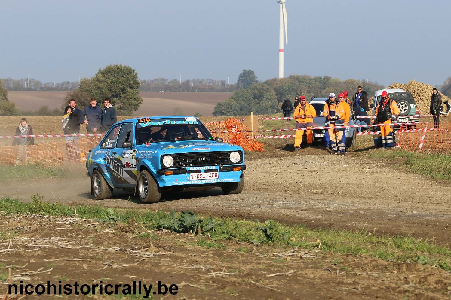 Bruno Vienne en Bjorn Hamiaux in de Condroz Rallye.