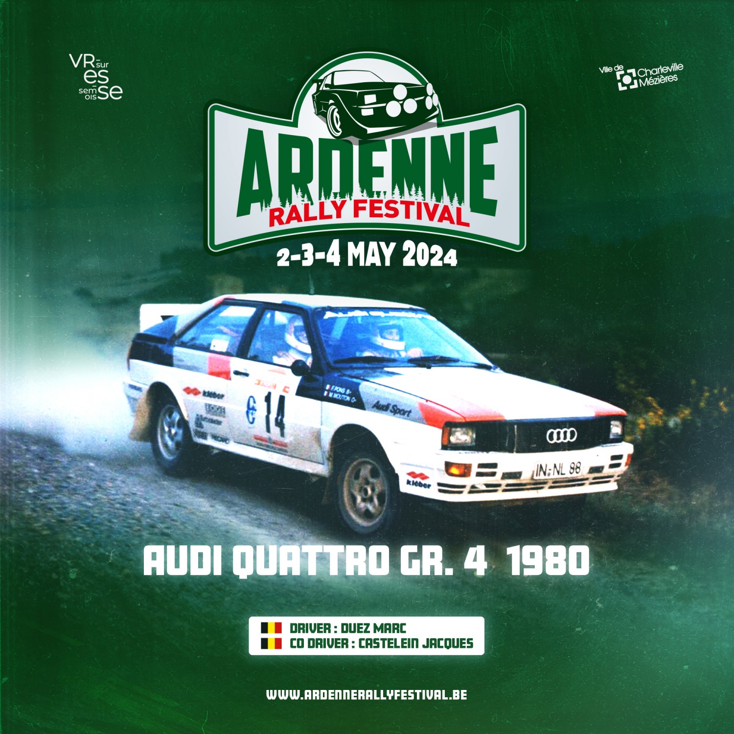 Marc Duez met een Audi Quattro Gr.4 in de ARDENNE RALLY FESTIVAL !